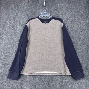 VINTAGE Abercrombie & Fitch Beige & Blue Waffle Knit Thermal Shirt Men’s XL